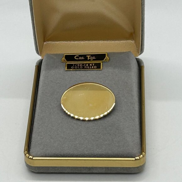 120/14K Gold Filled Brooch Oval 1 Inch Cee Tee Jewelry Vintage Elegant - Picture 4 of 16